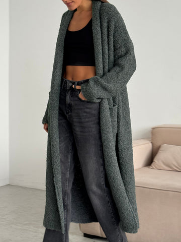Cozy Fuzzy Long Open Cardigan