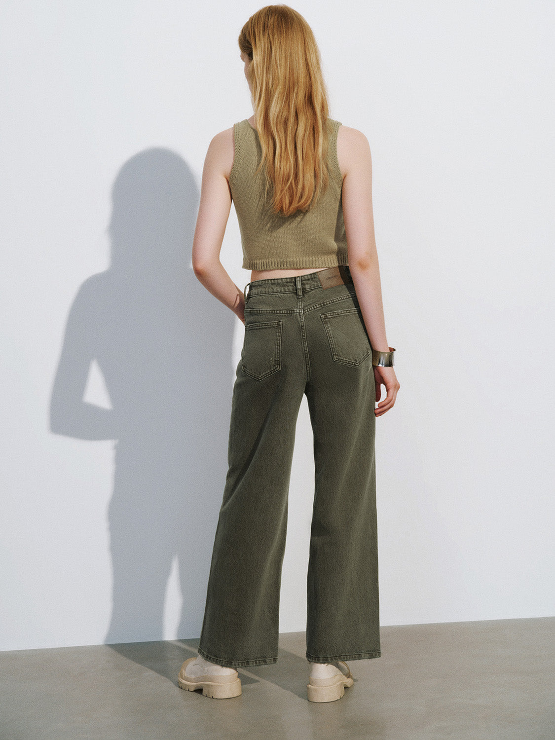 Urban Revivo Skinny Knitted Waistcoat-Yellow Brown