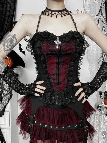 Gothic Lace Corset Style Tank Top