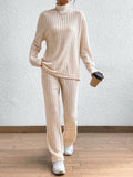 Cozy Ribbed Mock Neck Pants Set
