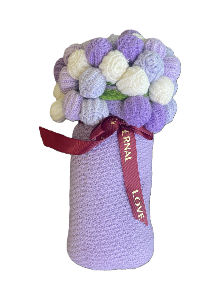 Cozy Floral Knitted Throw Blanket