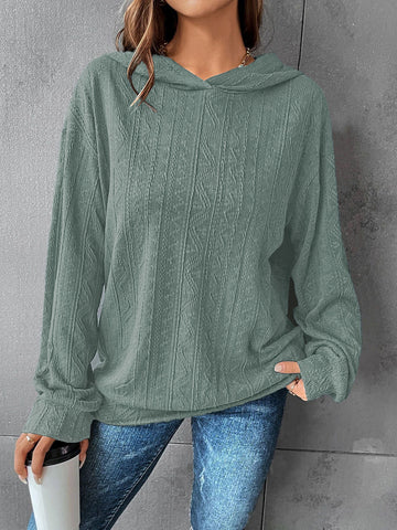 Cozy Textured Pullover Hoodie Sweatshirt