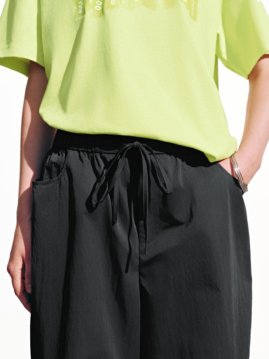 Urban Revivo Cargo Wide Leg Pants-Dark Gray