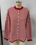 Oversized Striped Button Down Cardigan