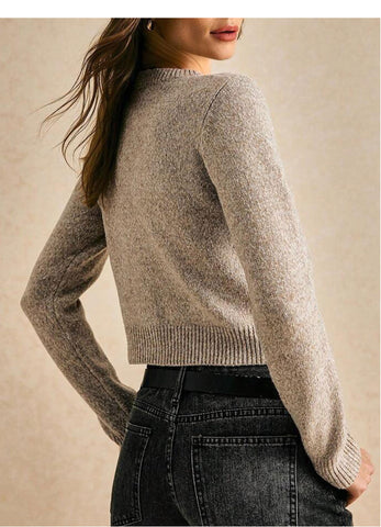 Cropped Fitted Button Front Cardigan