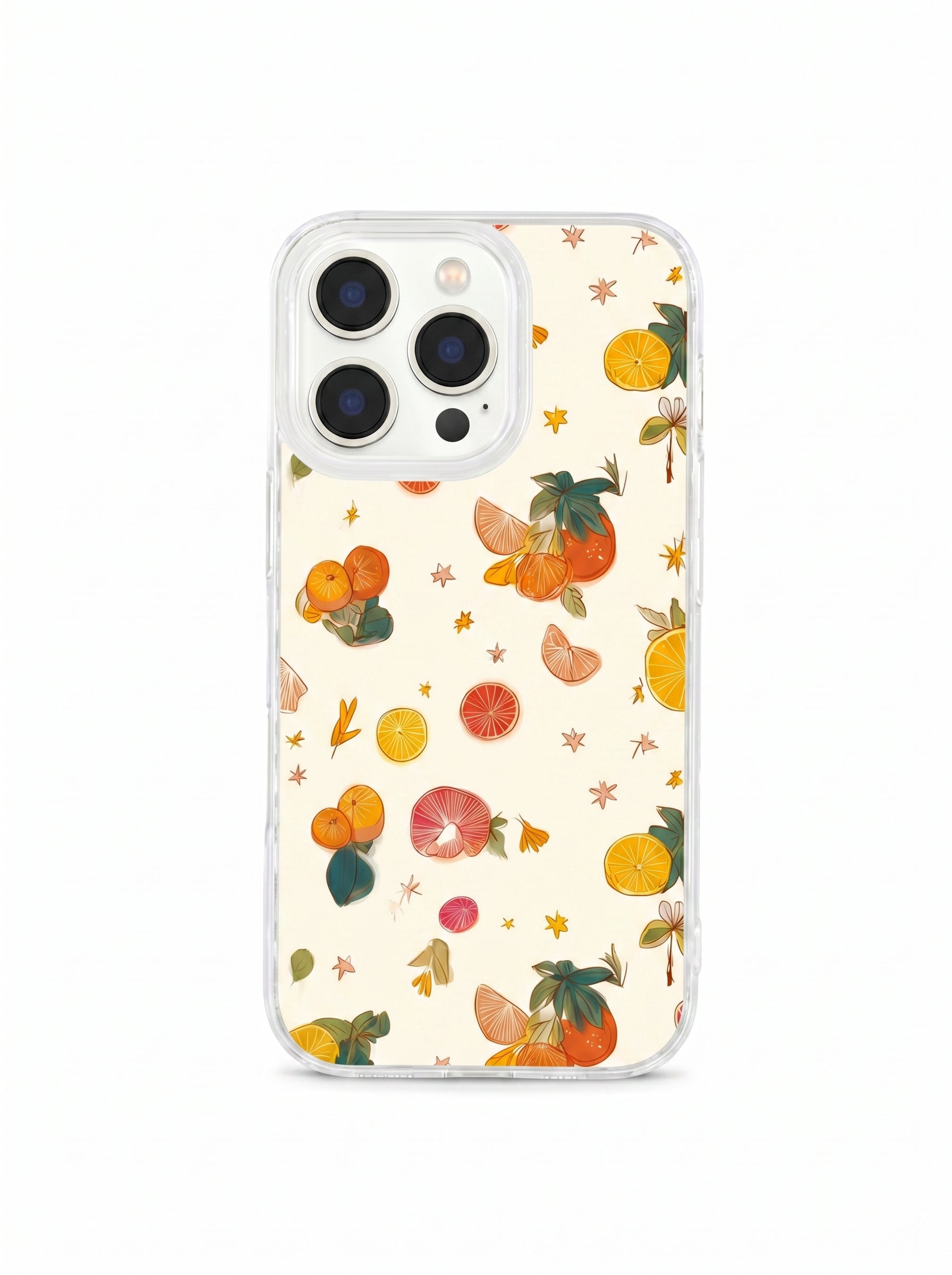 Citrus Pattern Clear Protective Phone Case