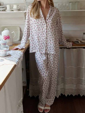 Soft Floral Button Down Pajama Set