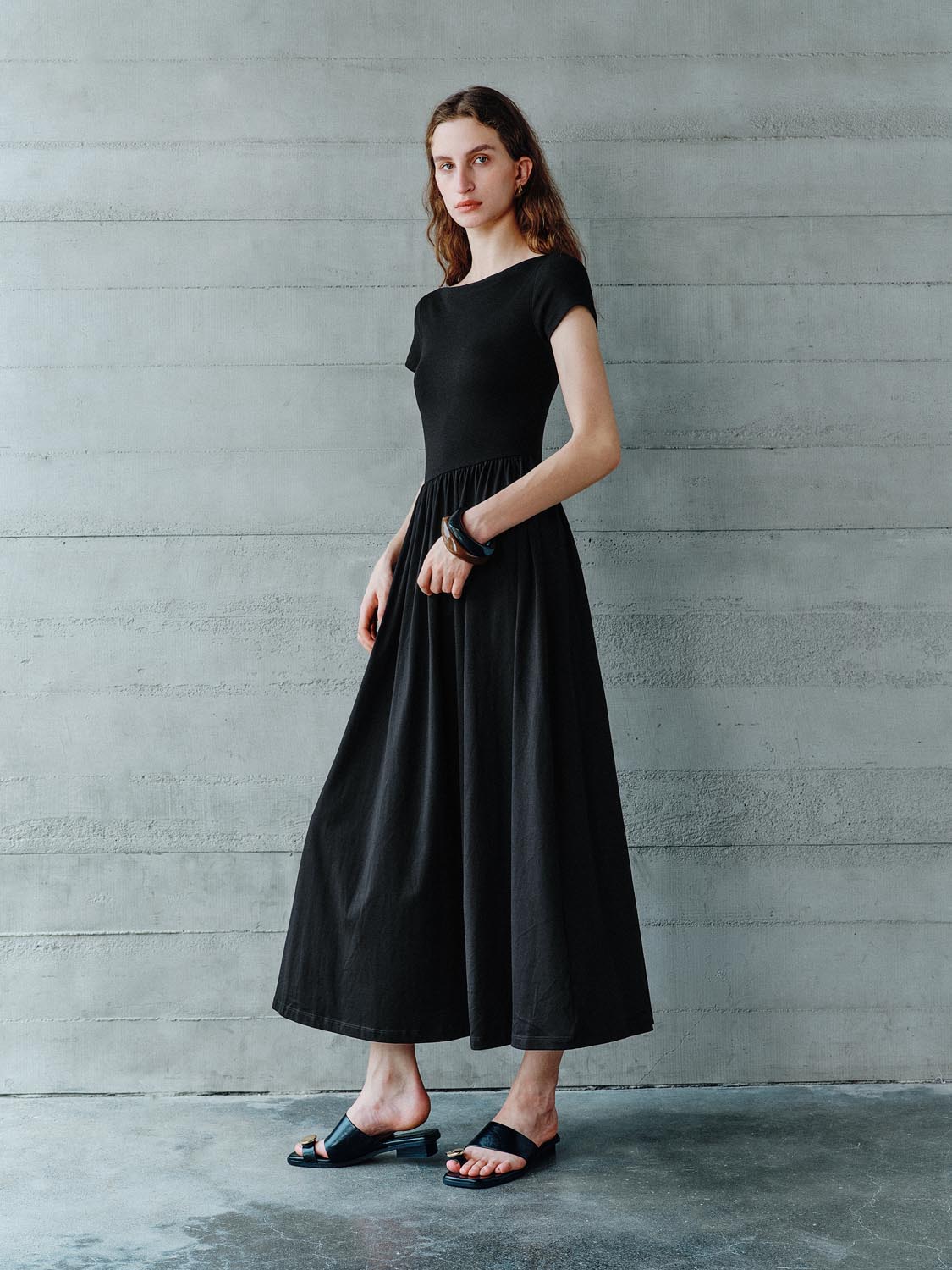 Urban Revivo A-Line Maxi Dresses-Black