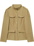 Tailored Military Style Utility Trench Jacket