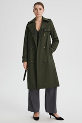 Classic Double Breasted Belted Trench Coat