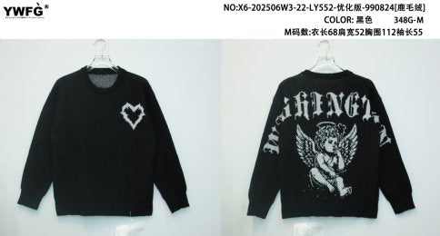 Oversized Graphic Angel Knit Sweater