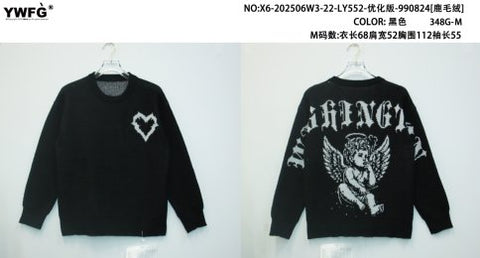 Oversized Graphic Angel Knit Sweater