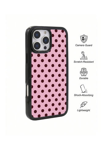 Pink Polka Dot Clear Shockproof Acrylic Phone Case