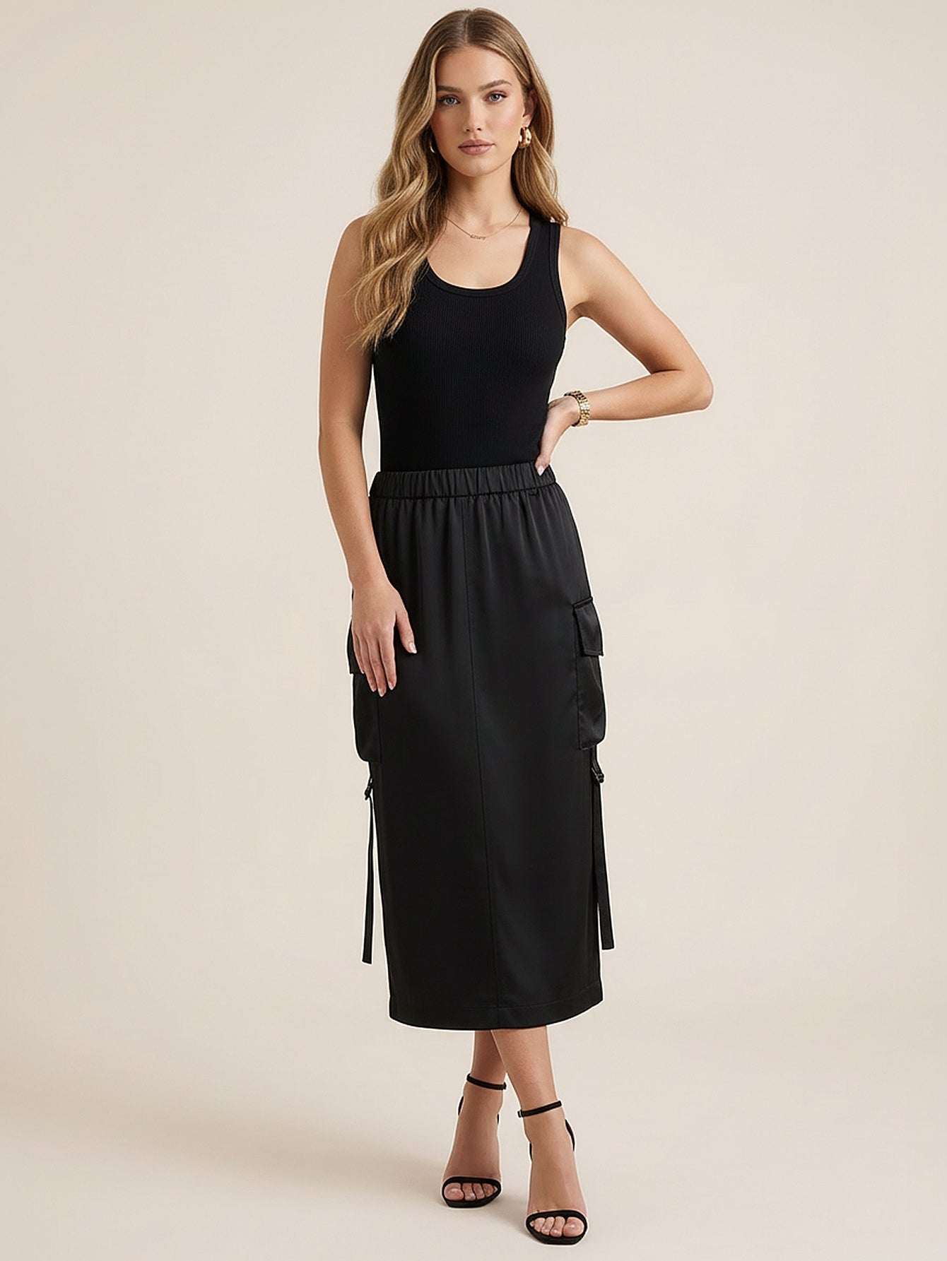 Cargo Style Fitted Dress
