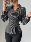 Slim Fit Striped Button Down Shirt