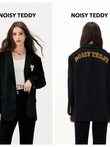 Oversized Graphic Embellished Blazer Jacket