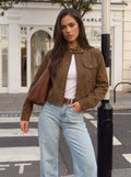 Cropped Minimalist Button Up Jacket