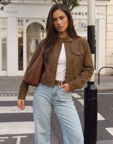 Cropped Minimalist Button Up Jacket