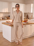 Soft Ribbed V Neck Lounge Set