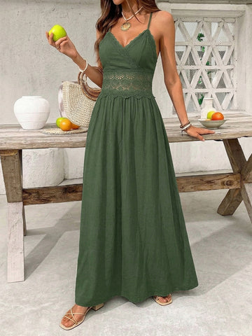 Lace Spaghetti Strap Maxi Dress