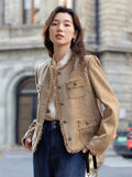 Frayed Tweed Button Up Jacket