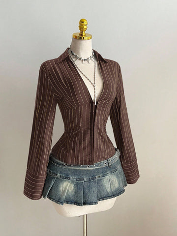 Slim Fit Striped Button Down Shirt