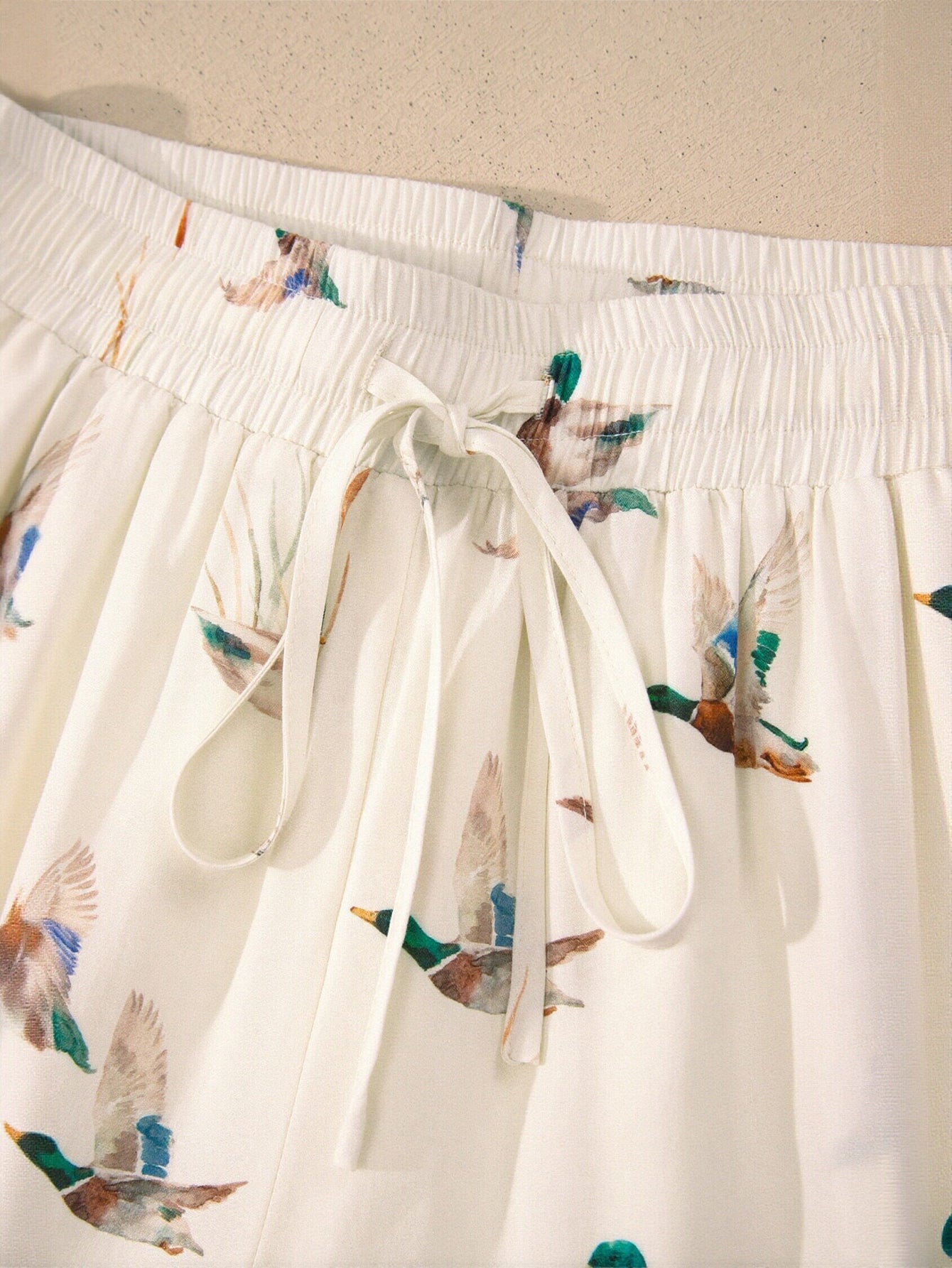 Printed Ruffle Trim Short Set