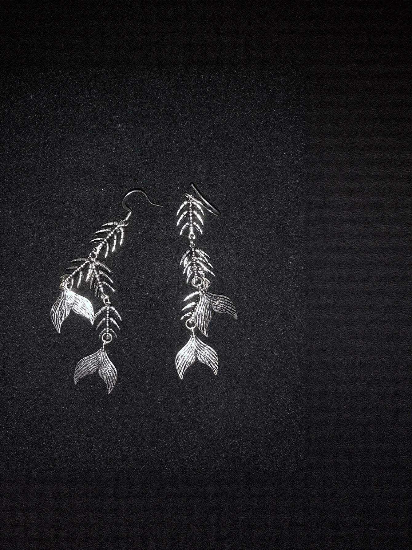 Edgy Gothic Fish Bone Earrings