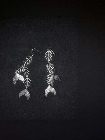 Edgy Gothic Fish Bone Earrings