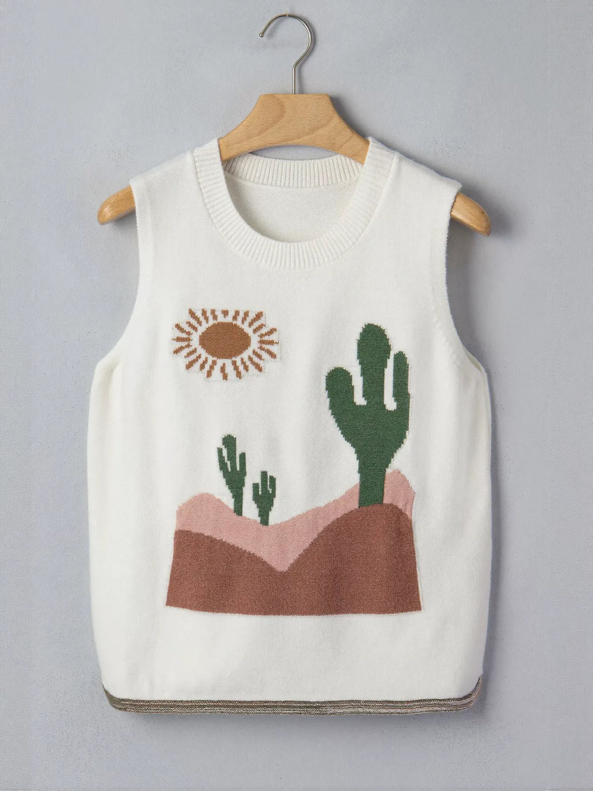 Graphic Desert Print Knit Tank Top