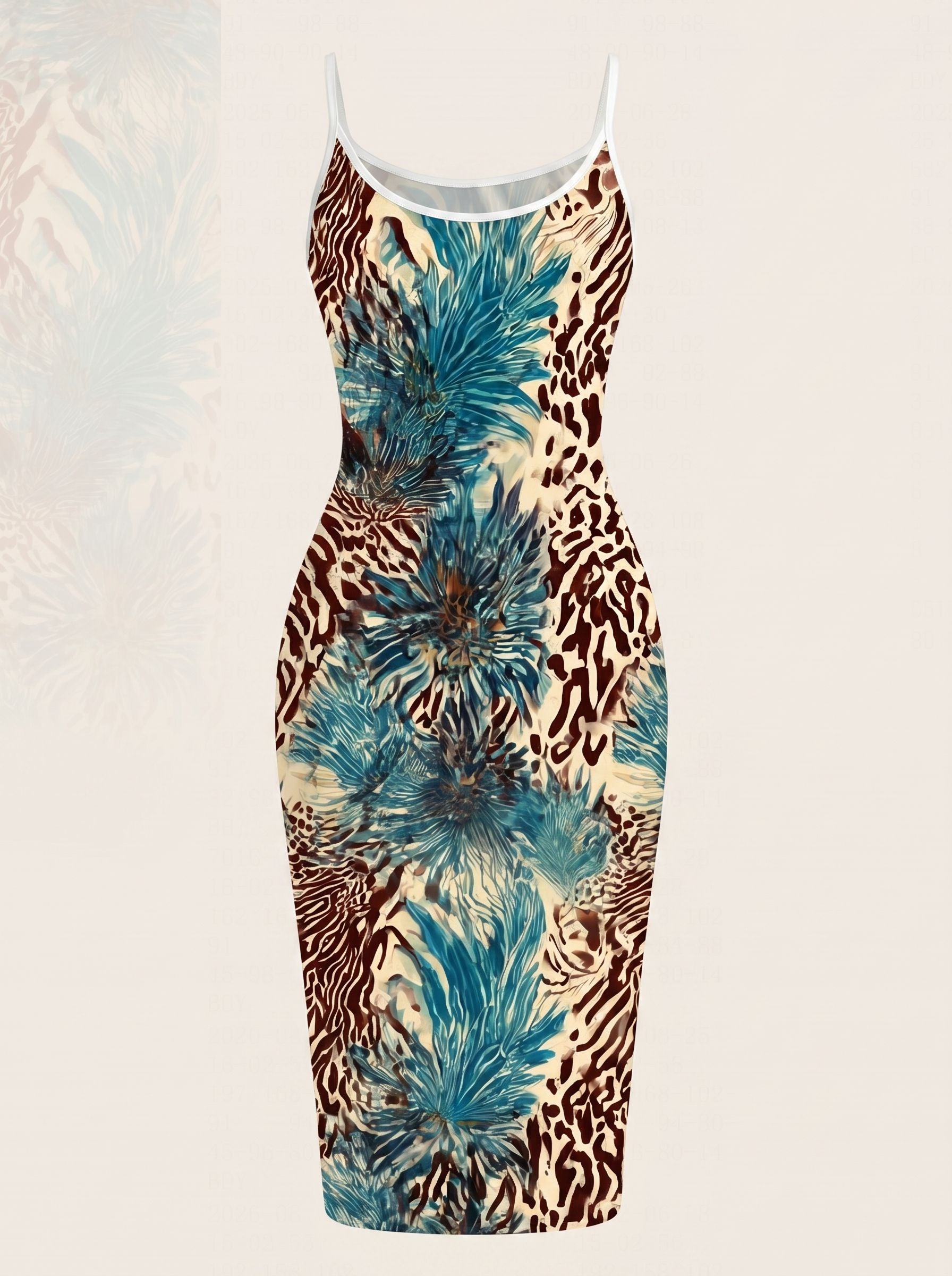 CAPRI Floral Print Sleeveless Bodycon Midi Dress