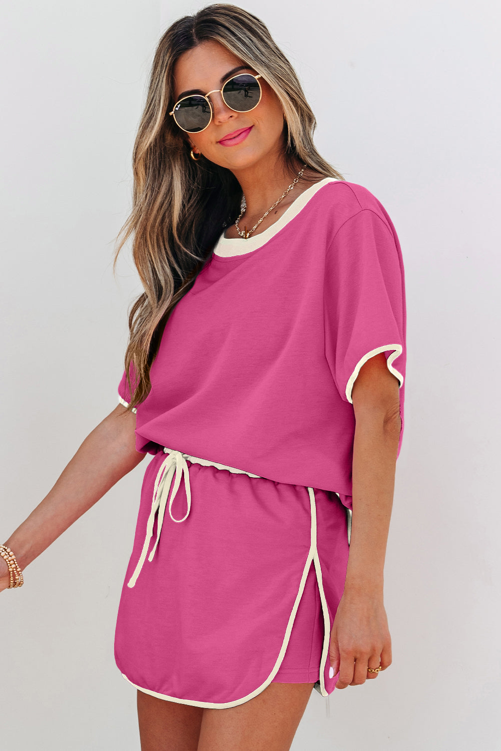 Cozy Contrast Trim Lounge Set