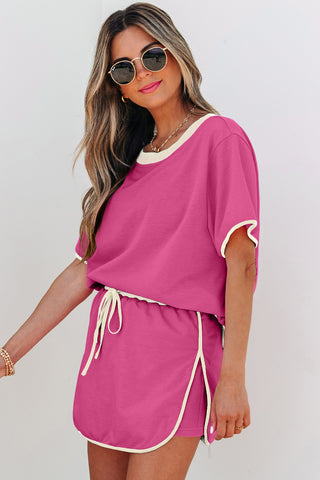 Cozy Contrast Trim Lounge Set