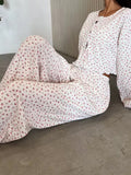 Floral Ribbed Knit Lounge Set