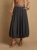 High Waisted Pleated Bubble Skirt