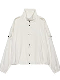 Oversized Stand Collar Utility Jacket