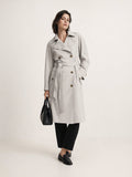 Classic Double Breasted Belted Trench Coat