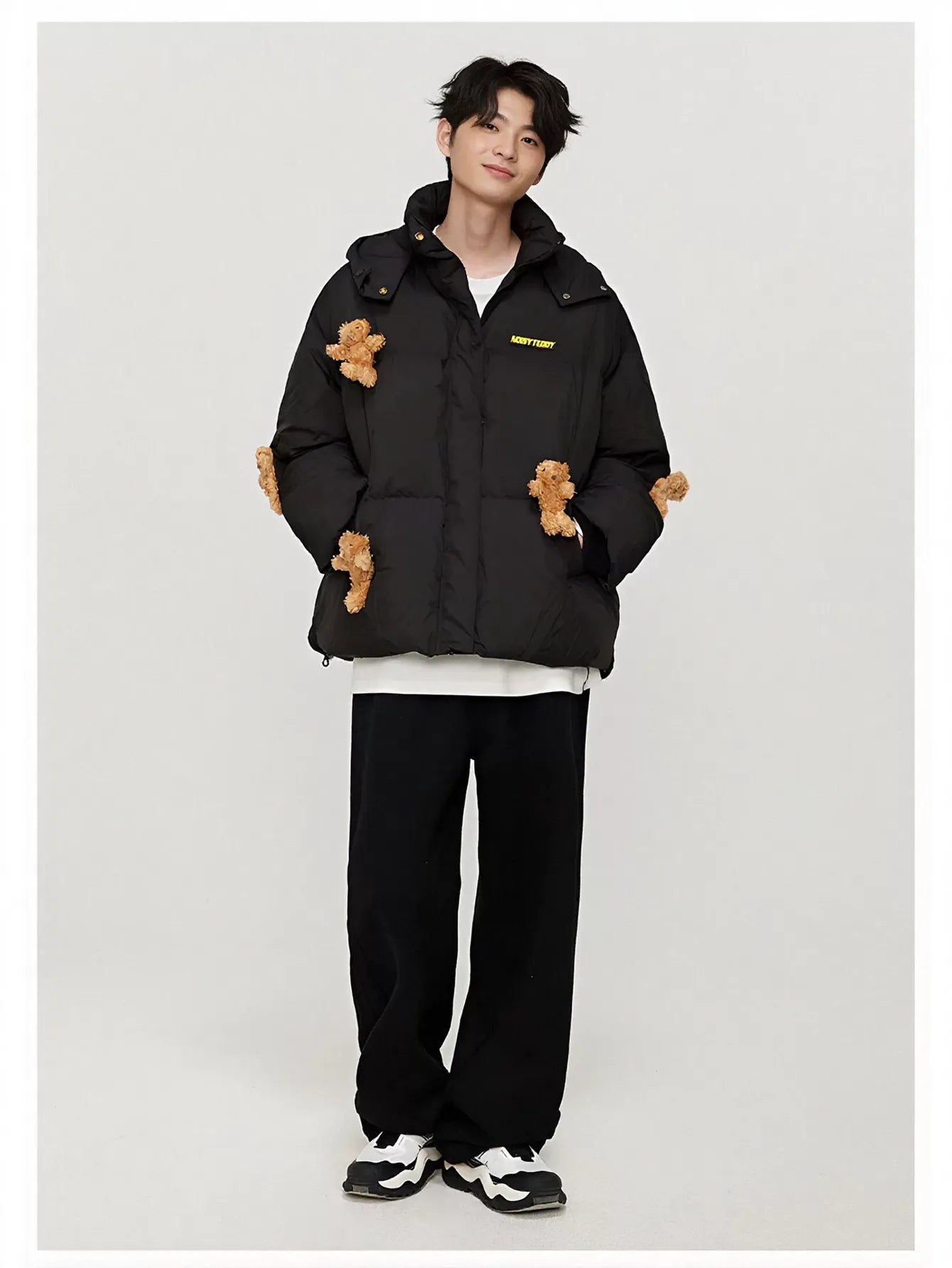 Playful Teddy Bear Puffer Jacket