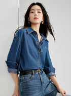 Breathable Moisture Wicking Denim Button Shirt