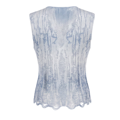 Distressed V Neck Knit Vest
