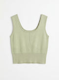 Seamless Ribbed Scoop Neck Workout Tank