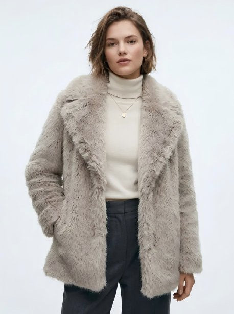 Plush Soft Faux Fur Coat
