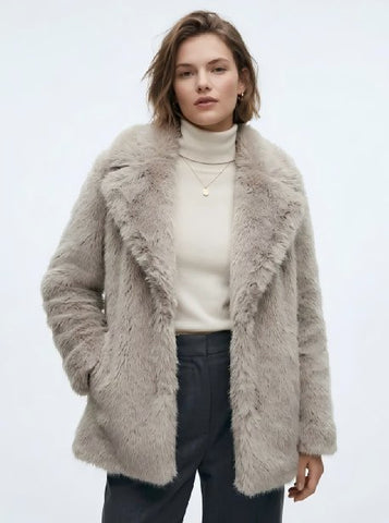 Plush Soft Faux Fur Coat