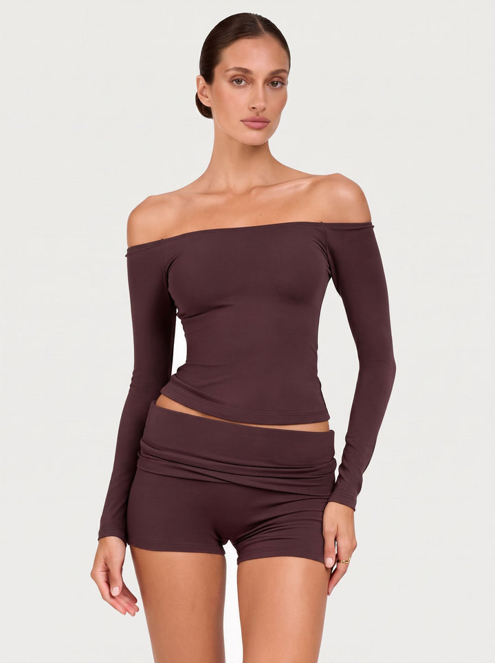 Seamless Off The Shoulder Workout Tee