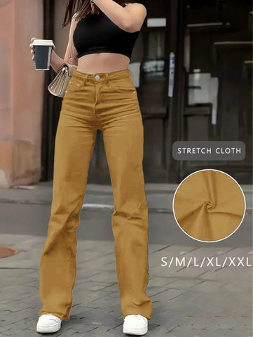 High Waisted Straight Leg Jeans