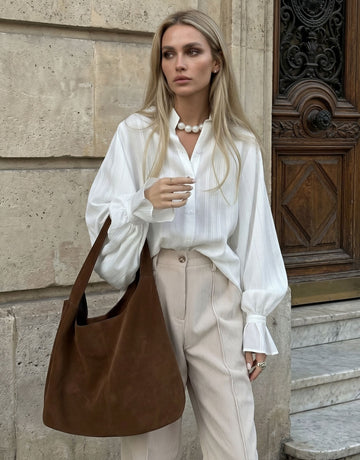Elegant Balloon Sleeve Button Down Shirt