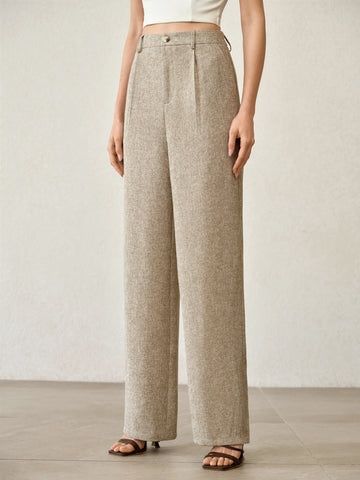 High Waisted Tailored Wide Leg Pants