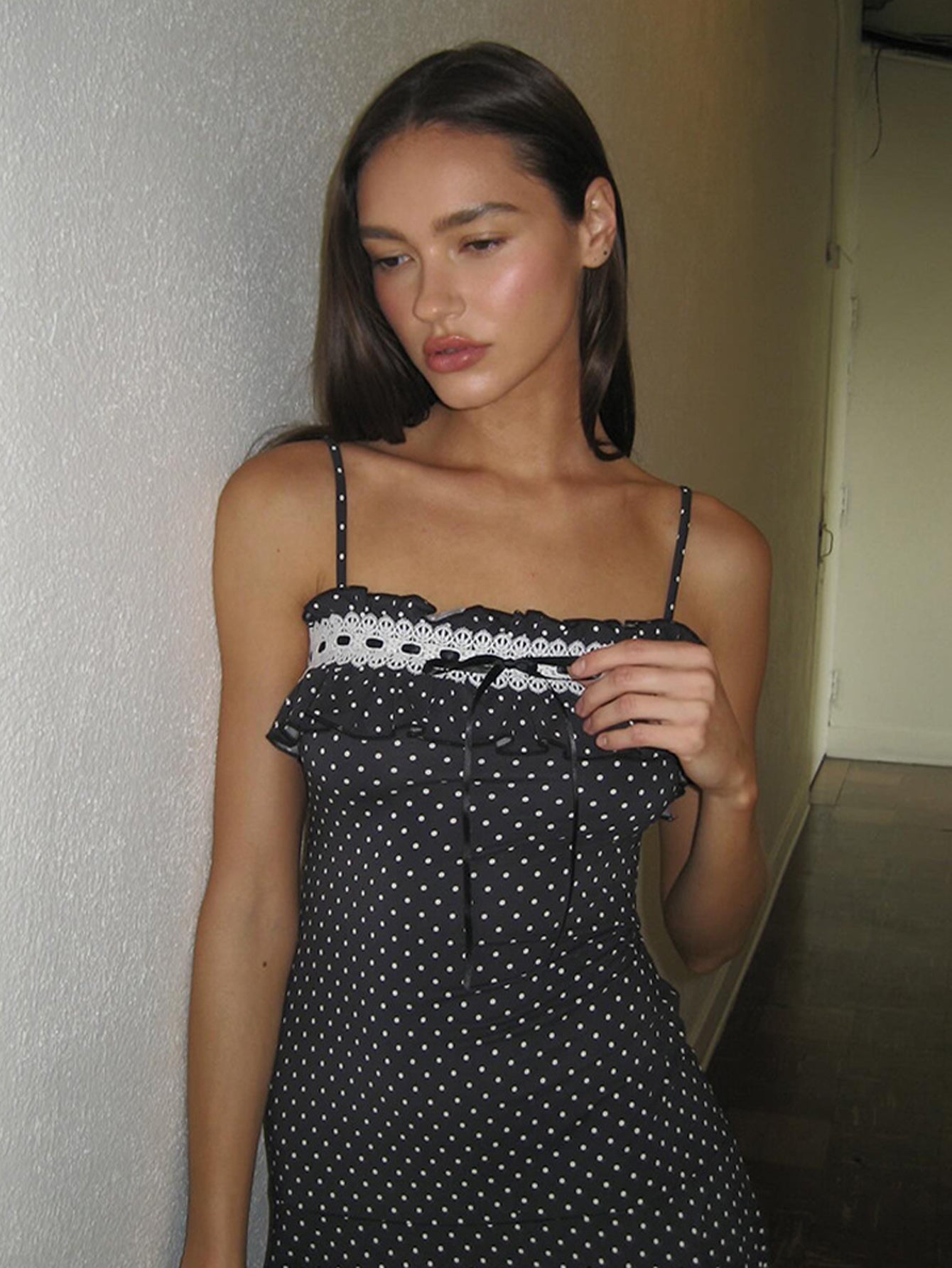 Camisole Lace-Trim Sweet Slip Dress