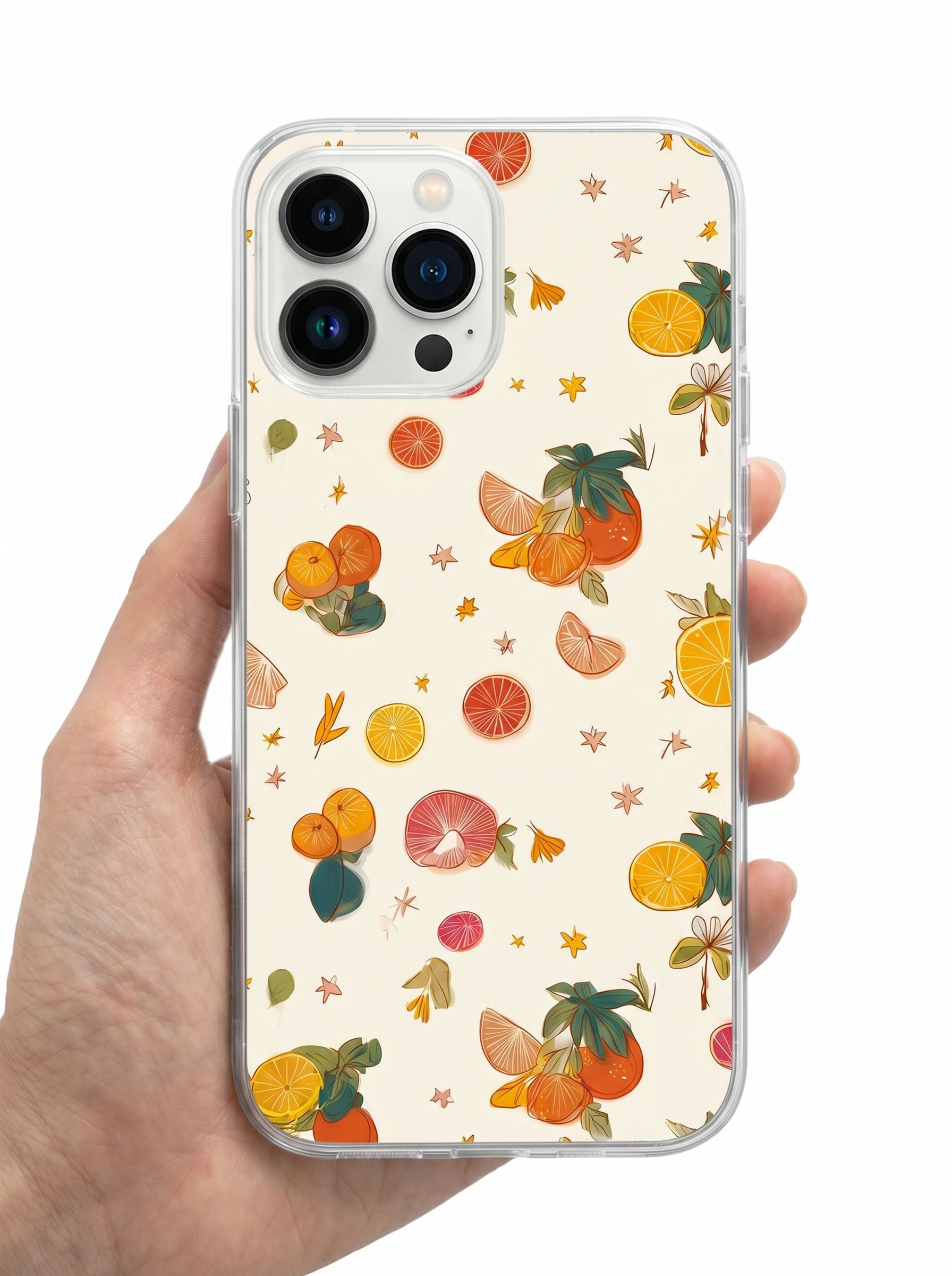Citrus Pattern Clear Protective Phone Case