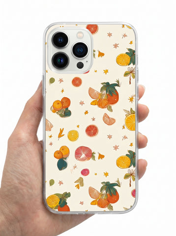 Citrus Pattern Clear Protective Phone Case